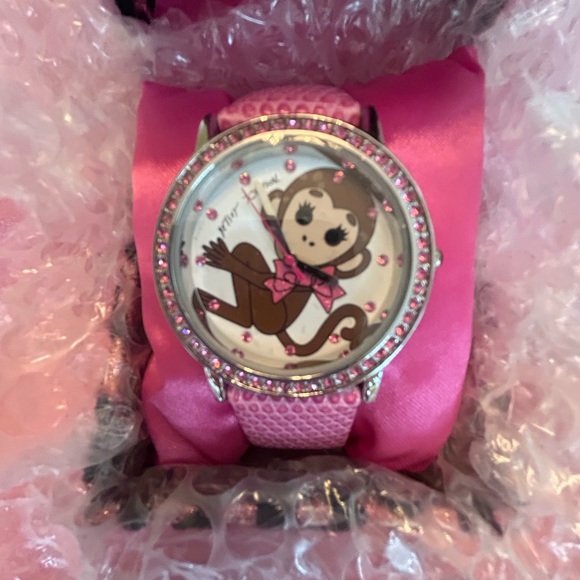 Betsey Johnson Pink Monkey Women's Watch - Picture 3 of 9